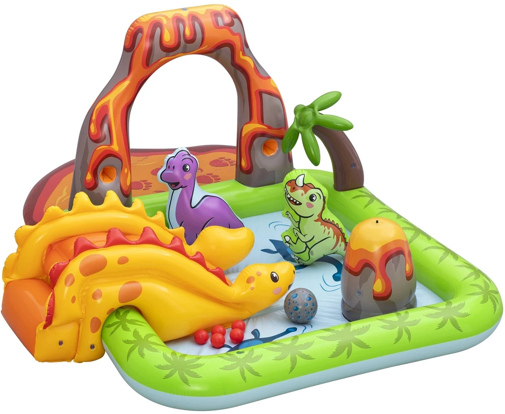 Bestway Vanduo žaidimų aikštelė DINOZAURAI 262x188x102cm su čiuožykla ir priedais 53172