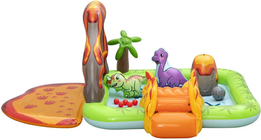 Bestway Vanduo žaidimų aikštelė DINOZAURAI 262x188x102cm su čiuožykla ir priedais 53172