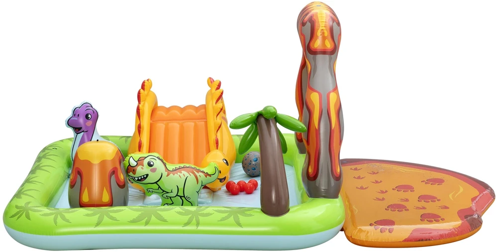 Bestway Vanduo žaidimų aikštelė DINOZAURAI 262x188x102cm su čiuožykla ir priedais 53172