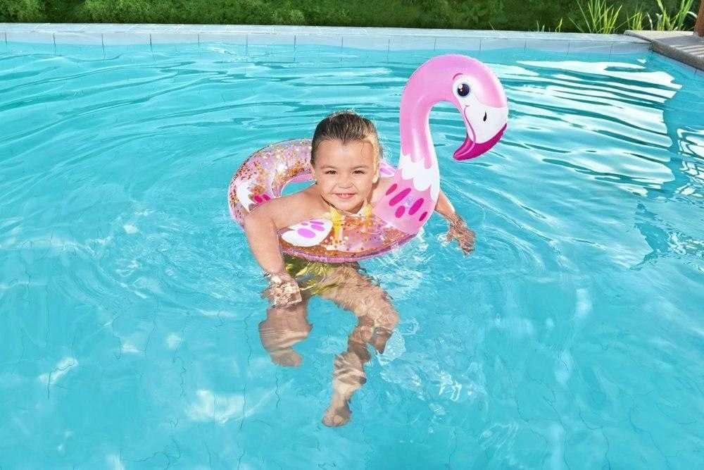 „Bestway“ plaukimo žiedo gulbės blizgučiai 61cm