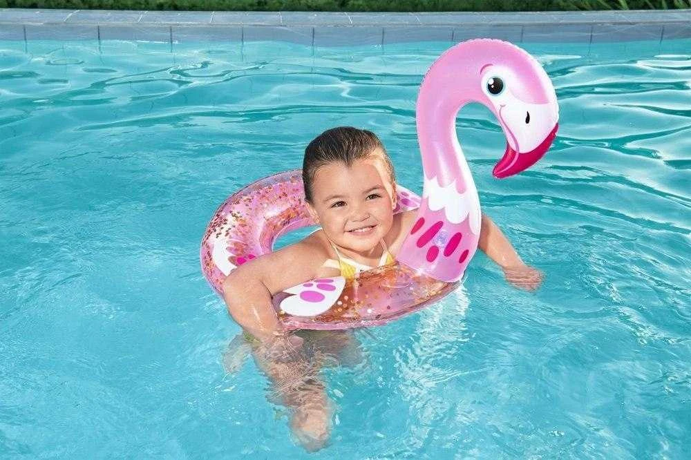 „Bestway“ plaukimo žiedo gulbės blizgučiai 61cm