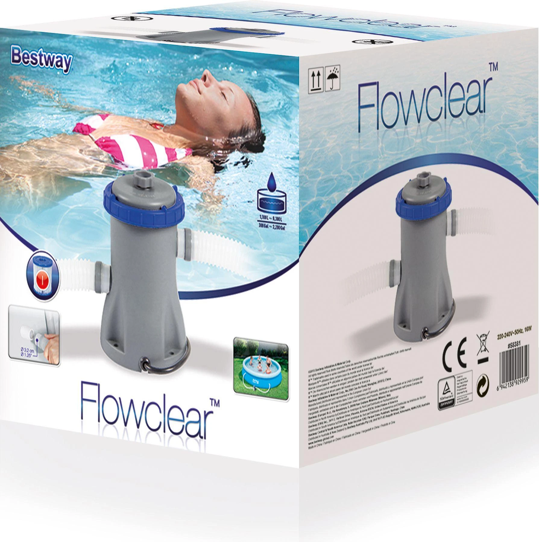 Bestway Siurblys su filtru FLOWCLEAR, 1,249 ltr/val ,58381