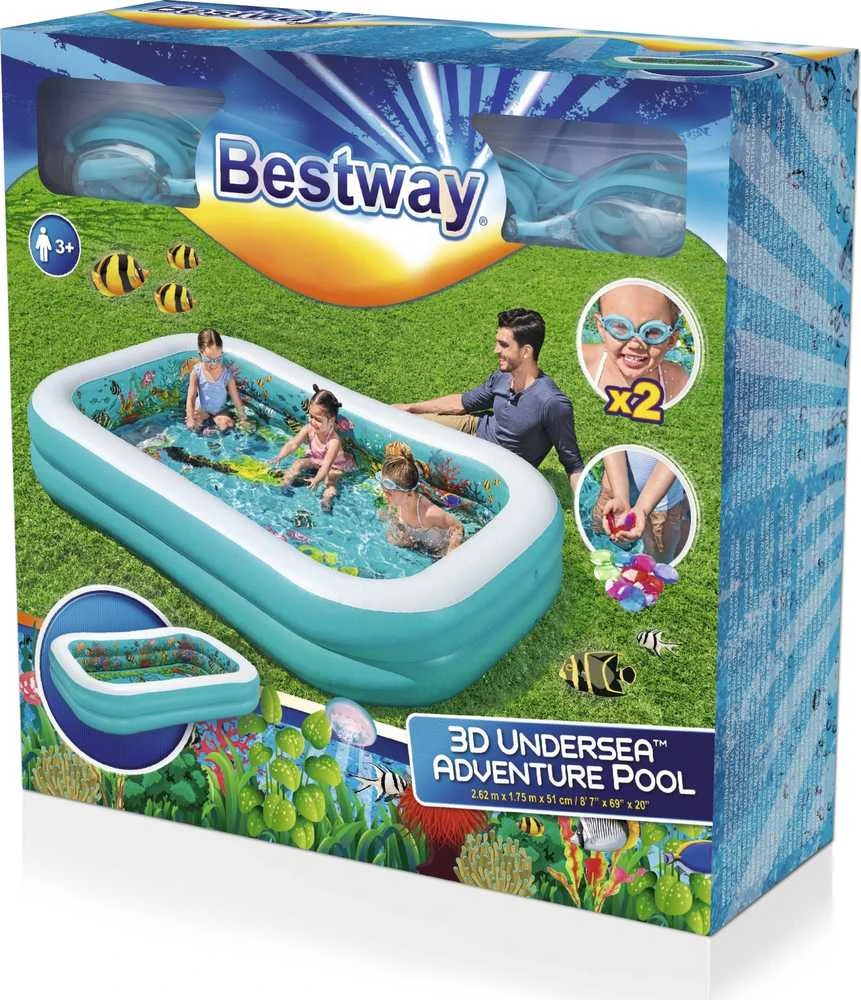 Baseino formos 3D žaidimų nuotykių baseinas „BESTWAY“ 262 x 175 x 51 cm