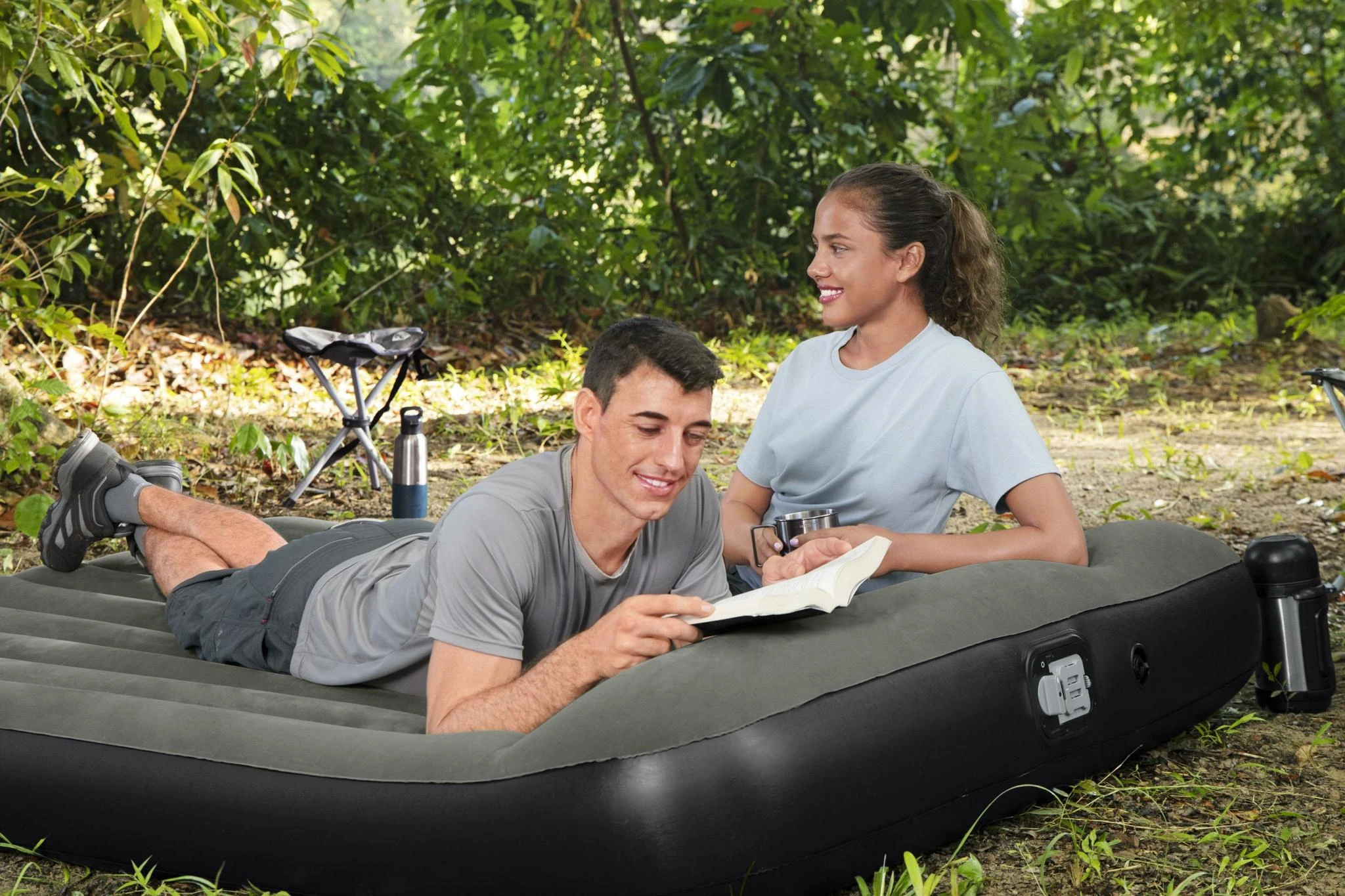 Bestway Pripučiamas čiužinys Tritech Airbed Queen su integruota pompa 67930 2.03m x 1.52m x 30cm