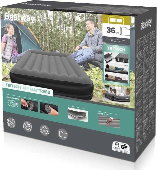 Bestway Savaime prisipučiantis turistinis čiužinys 2 asmenims 300 kg TRITECH 203x152cm 671BU