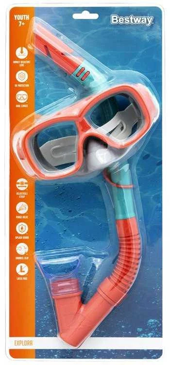Bestway Set Mask with snorkel for diving Raudonas 7+ 24032
