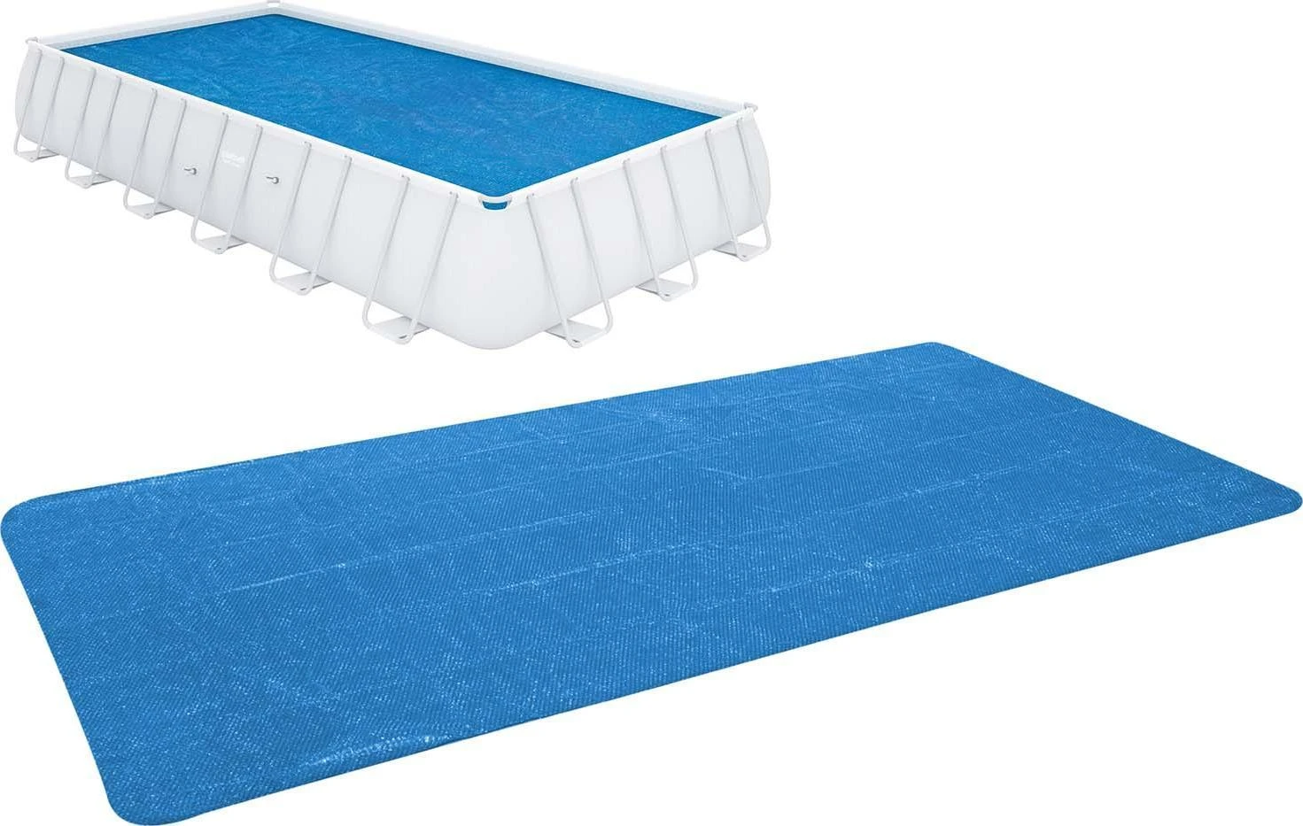 Bestway Baseino uždangalas Flowclear, mėlynas, 703x336cm, stačiakampis