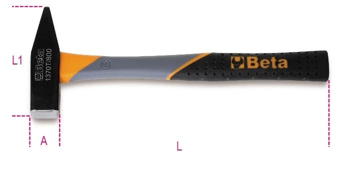 „Beta Tools“ inžinieriaus plaktukas, plastikine rankena, 1kg, 360 mm (1370T/1000)