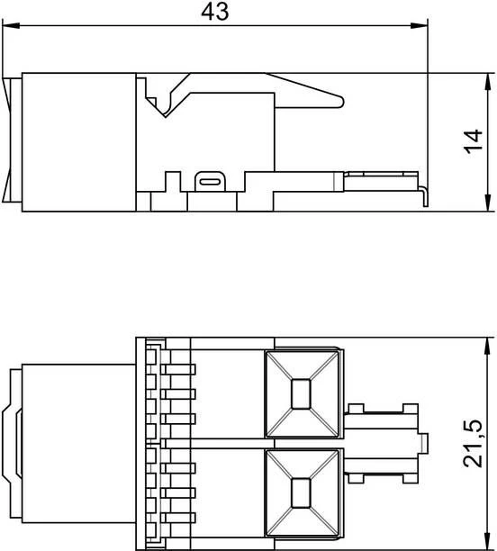 OBO Bettermann Bettermann duomenų perdavimo modulis RJ45 cat.5e neekranuotas ASM-C5 (6117337)