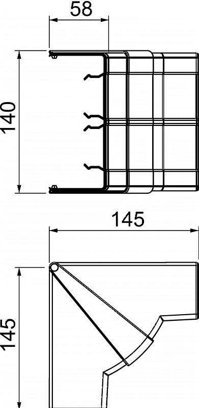 Bettermann Vidinė judama kampinė detalė Rapid 45-2 kanalui 145 mm balta (6113250)