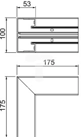 Bettermann Vidinė fiksuota kampinė jungtis RAPID 45-2 175x175x100 GK-IS53100RW balta 6113060