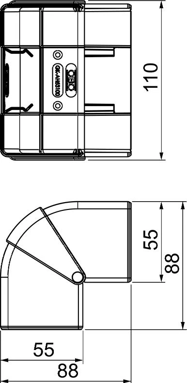 Bettermann Išorinė judama kampinė detalė Rapid 45-2 GK-AH53100RW balta (6113 05 0)