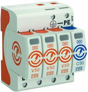 OBO Bettermann Bettermann Combi viršįtampių ribotuvai V50 3 + NPE 280V 5093526