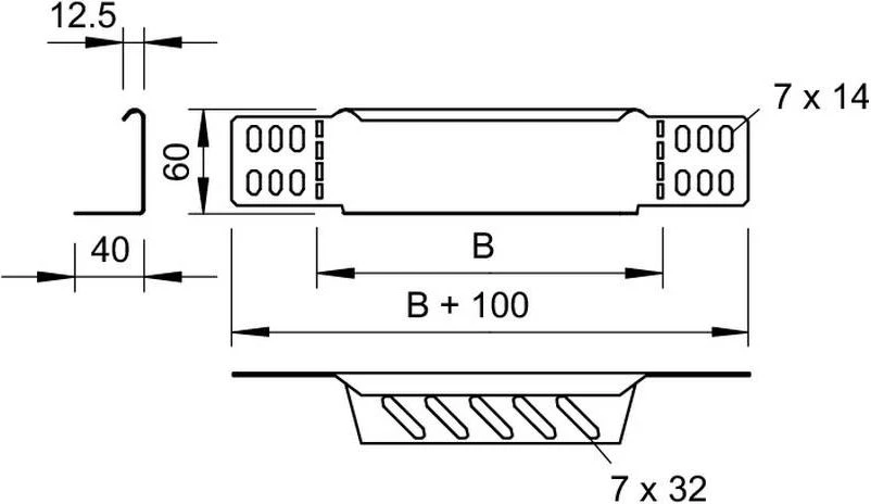 „Bettermann“ kabelių lovelių sumažinimo ir užbaigimo elementas 60 x 100 RWEB 610 FS (7109105)