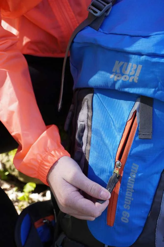 Turistinė kuprinė BeUniq Kuprinė Turystyczny do Wędrówek Damski Męski Mėlyna Pojemny KUBISPORT 60L