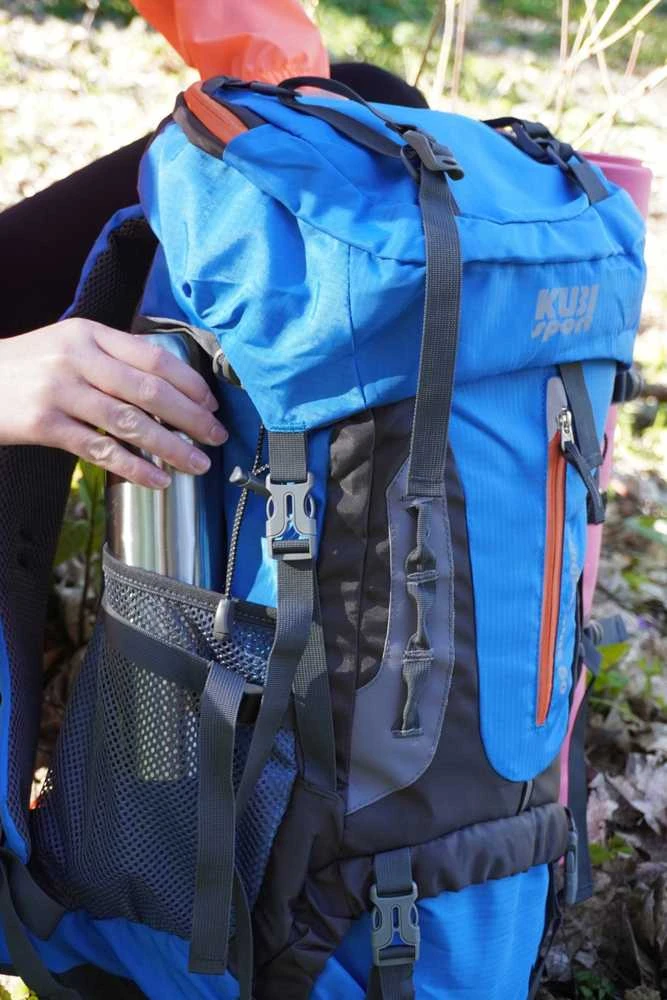 Turistinė kuprinė BeUniq Kuprinė Turystyczny do Wędrówek Damski Męski Mėlyna Pojemny KUBISPORT 60L