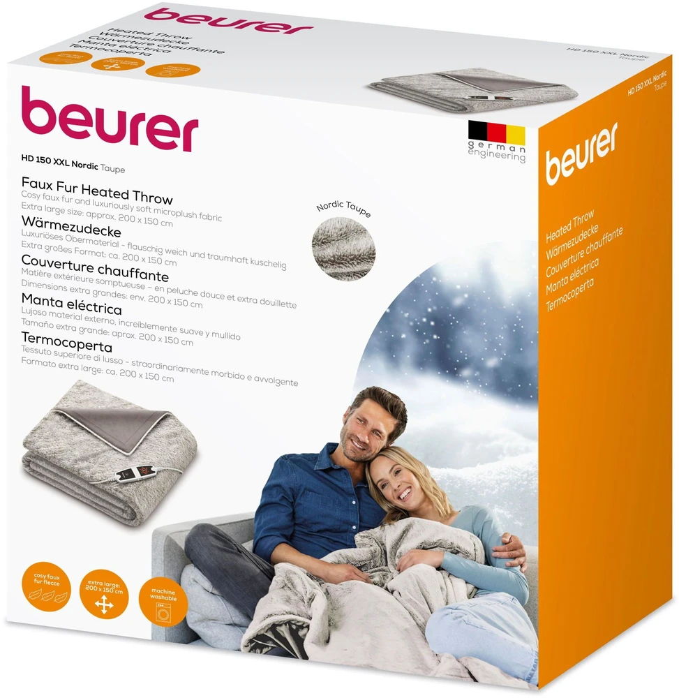 Beurer elektrinė antklodė HD 150 XXL, 200 × 150 cm, 6 temperatūros lygiai, 40028