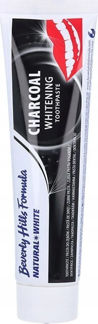 Beverly Hills Natural Baltas Charcoal Whitening Toothpasta balinamoji dantų pasta su aktyvuota anglimi 100ml