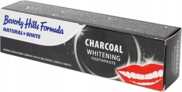 Beverly Hills Natural Baltas Charcoal Whitening Toothpasta balinamoji dantų pasta su aktyvuota anglimi 100ml