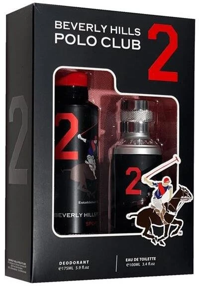 Gift Set Beverly Hills Polo Club: 1982 - Sport 2 Eau De Toilette For Men, 50 ml + 1982 - Sport 2 Anti-Perspirant Dezodorantas Purškiklis For Men, 175 ml