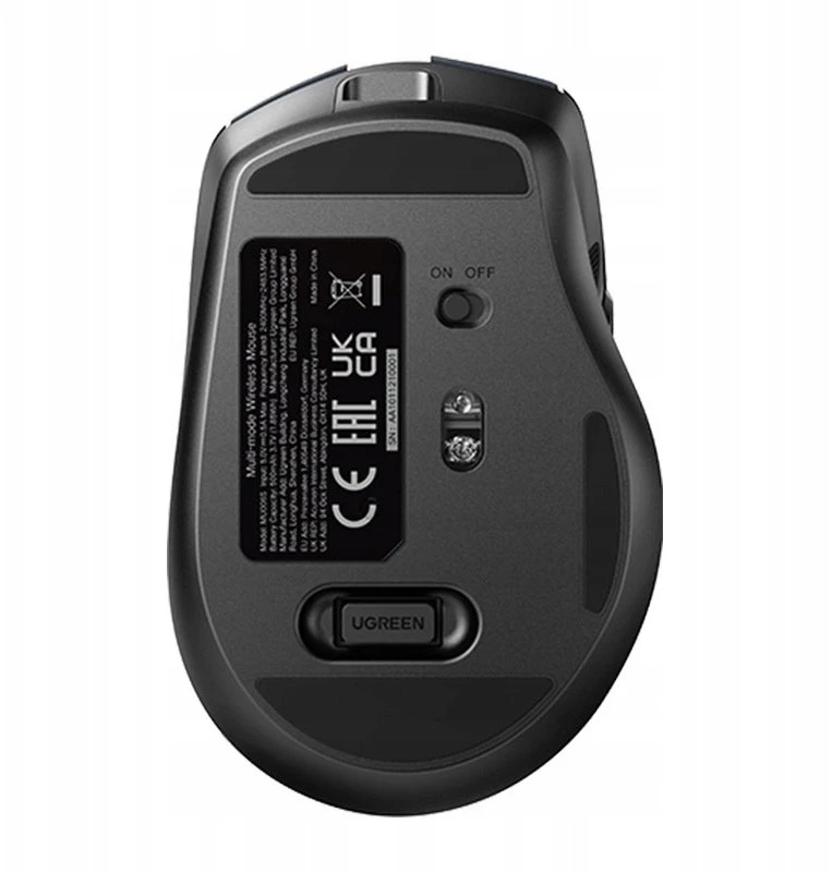Belaidė „Ugreen“ pelė „UGREEN MU006S“ su „Bluetooth“ 5.4 + 2.4 GHz USB-C (juoda)