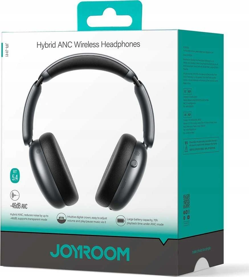 Joyroom J-Head Series JR-JH1 belaidės ausinės su ANC Bluetooth – juodos spalvos