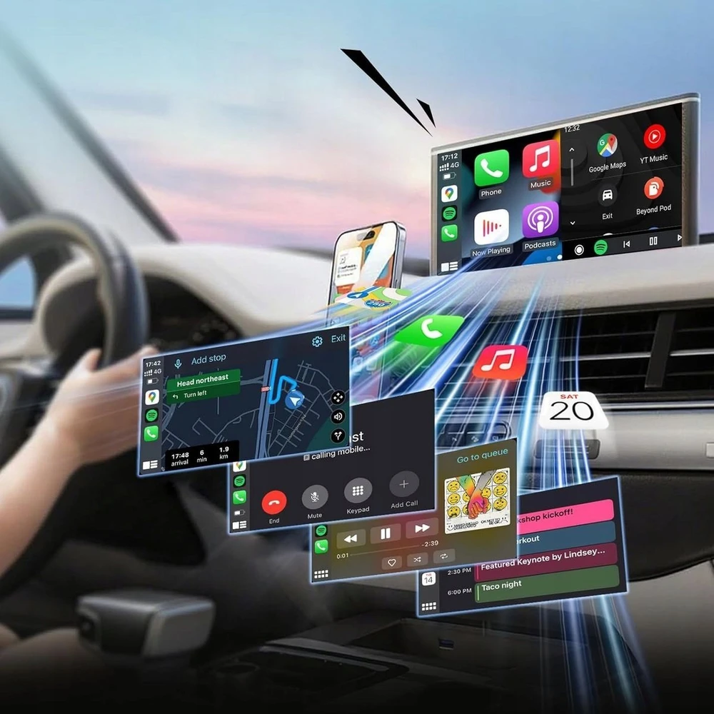 Wireless car adapter OTTOCAST Mini Cube T2 juodas