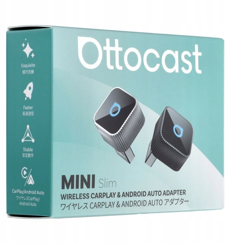 Wireless car adapter OTTOCAST Mini Cube T2 sidabrinis