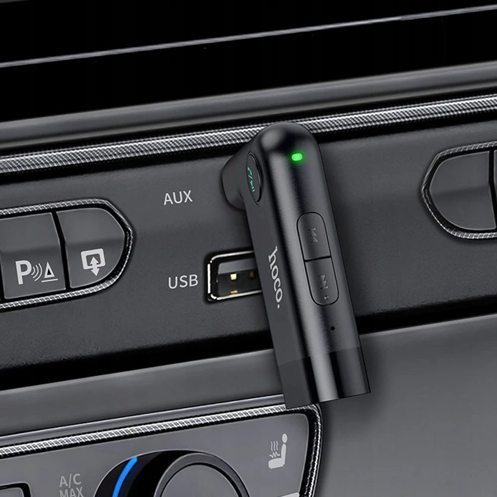Laisvų Rankų Imtuvas Adapteris Automobiliui belaidis Hoco E53 AUX juodas
