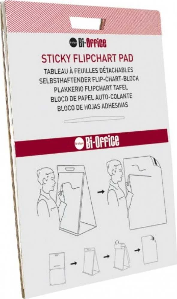 Bi-Office lipnus flipchart blokas su instrukcija