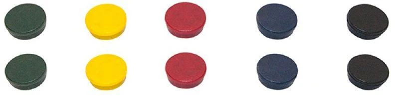 Baltosios lentos magnetai BI-OFFICE 30 mm, 10 vnt., ypač stiprūs, įvairių sp.