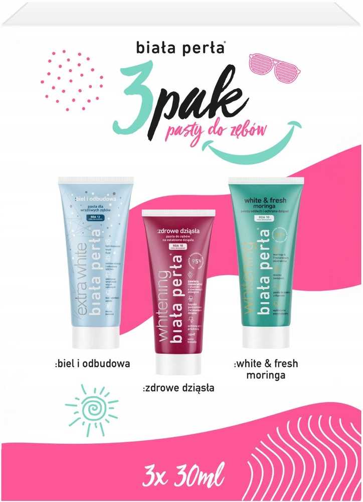 Biaa Pera 3 dantų pastos pakuotė, 3 x 30 ml