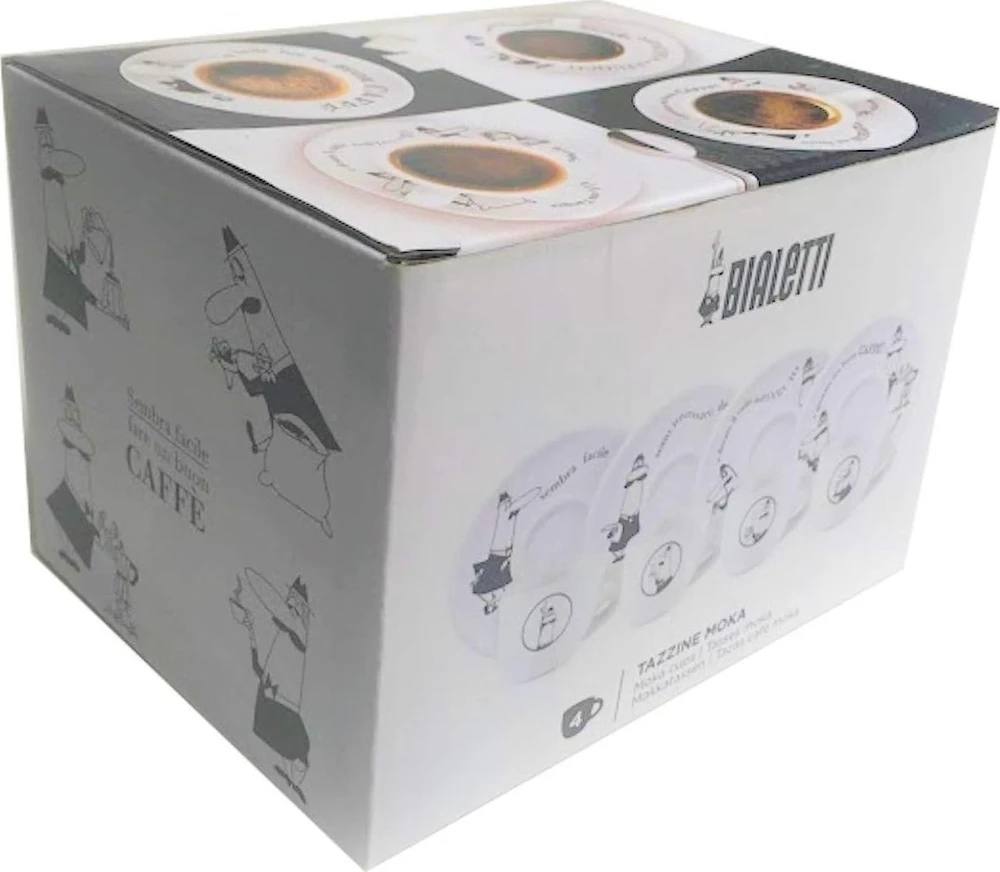 4 espreso puodelių rinkinys BIALETTI CAROUSEL Porcelianas 4x 50 ml Baltas