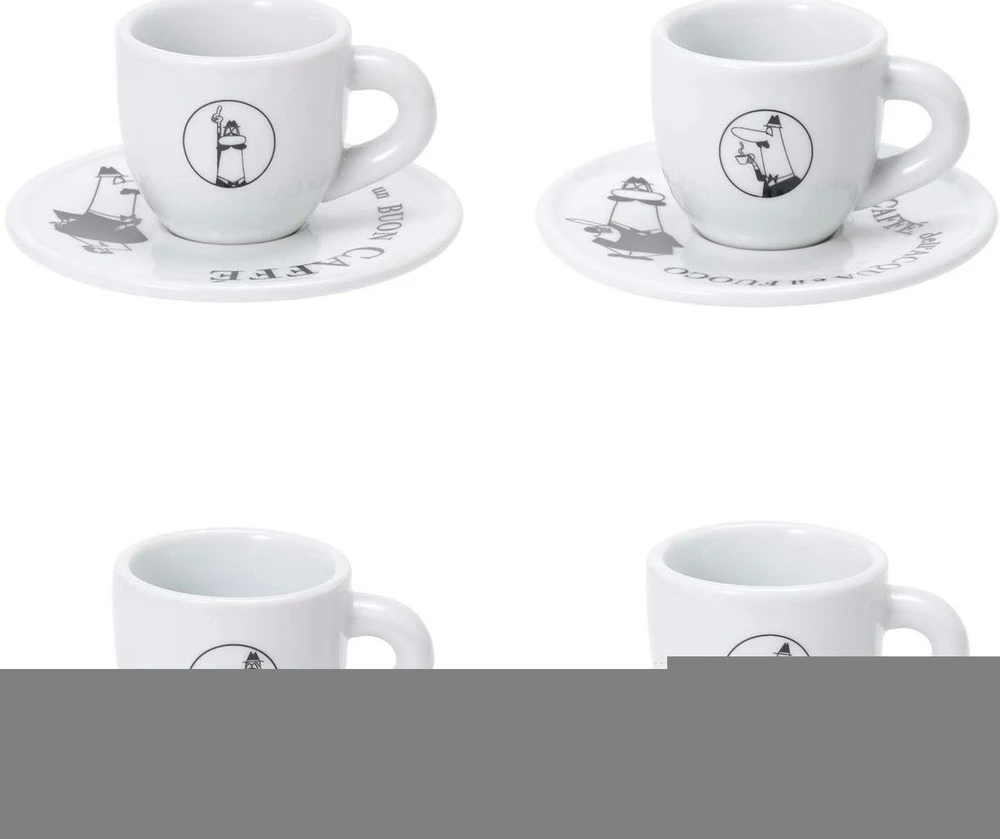4 espreso puodelių rinkinys BIALETTI CAROUSEL Porcelianas 4x 50 ml Baltas