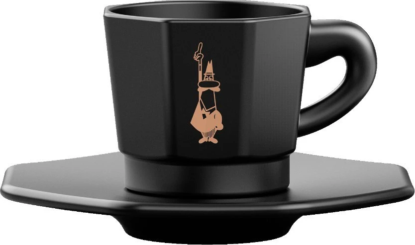 Kavos Puodelių Rinkinys - Bialetti Perfetto Moka Porcelianas 4x 75 ml Juodi