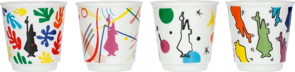 Kavos Puodelių Rinkinys - Bialetti Arte 60ml, baltas porcelianas
