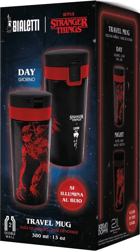 Bialetti - kelioninis puodelis „Stranger Things“, 380 ml - šviečia tamsoje