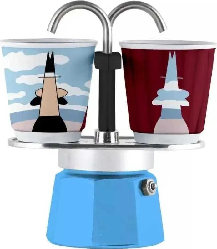 Bialetti Mini Express kavavirtė su dekoruotais puodeliais