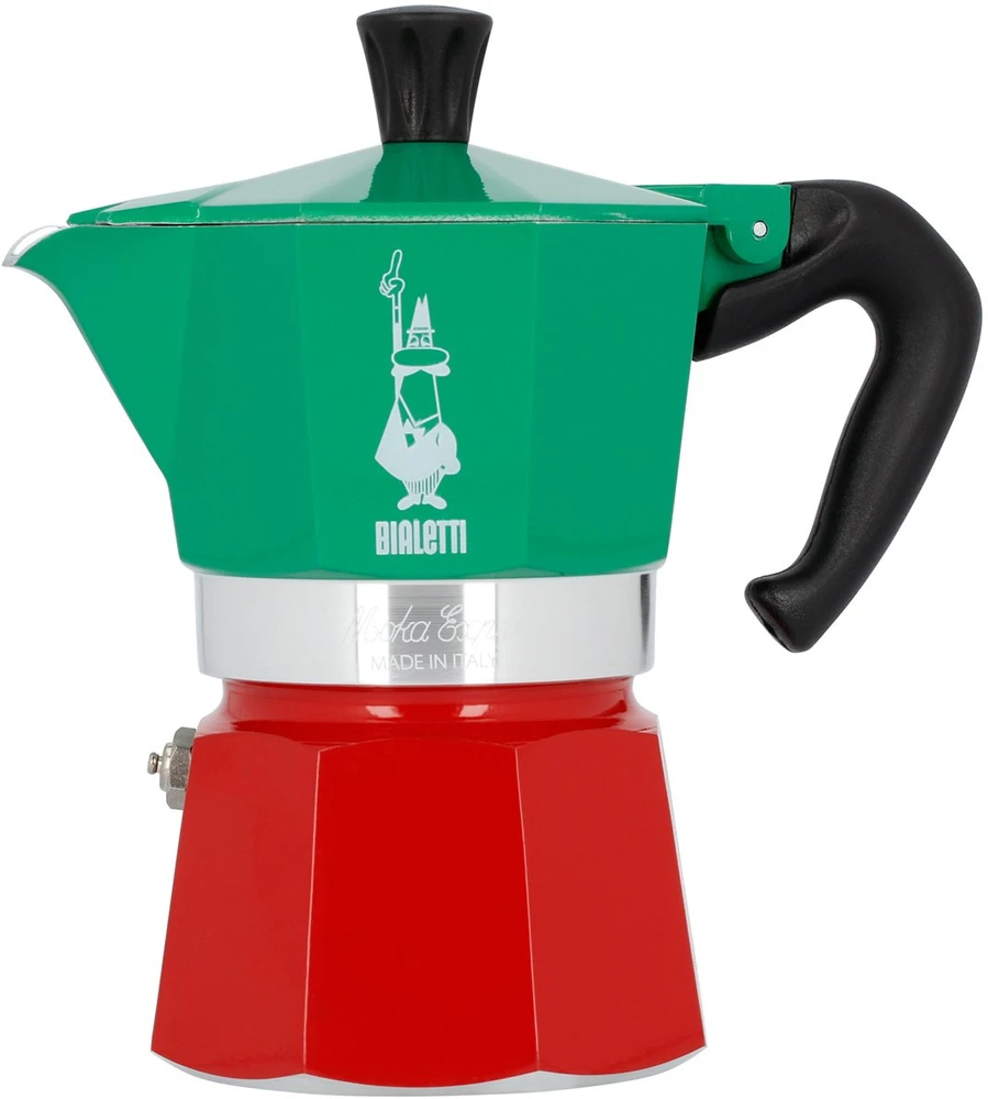 Bialetti Moka Express Italia 3TZ (150 ml) raudona-žalia