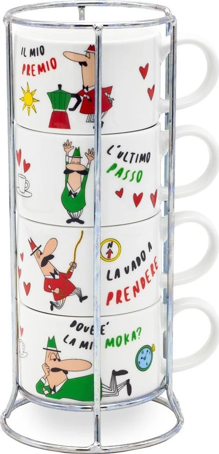 Bialetti Italia Do Cappuccino 4 vnt. x 200 ml balta