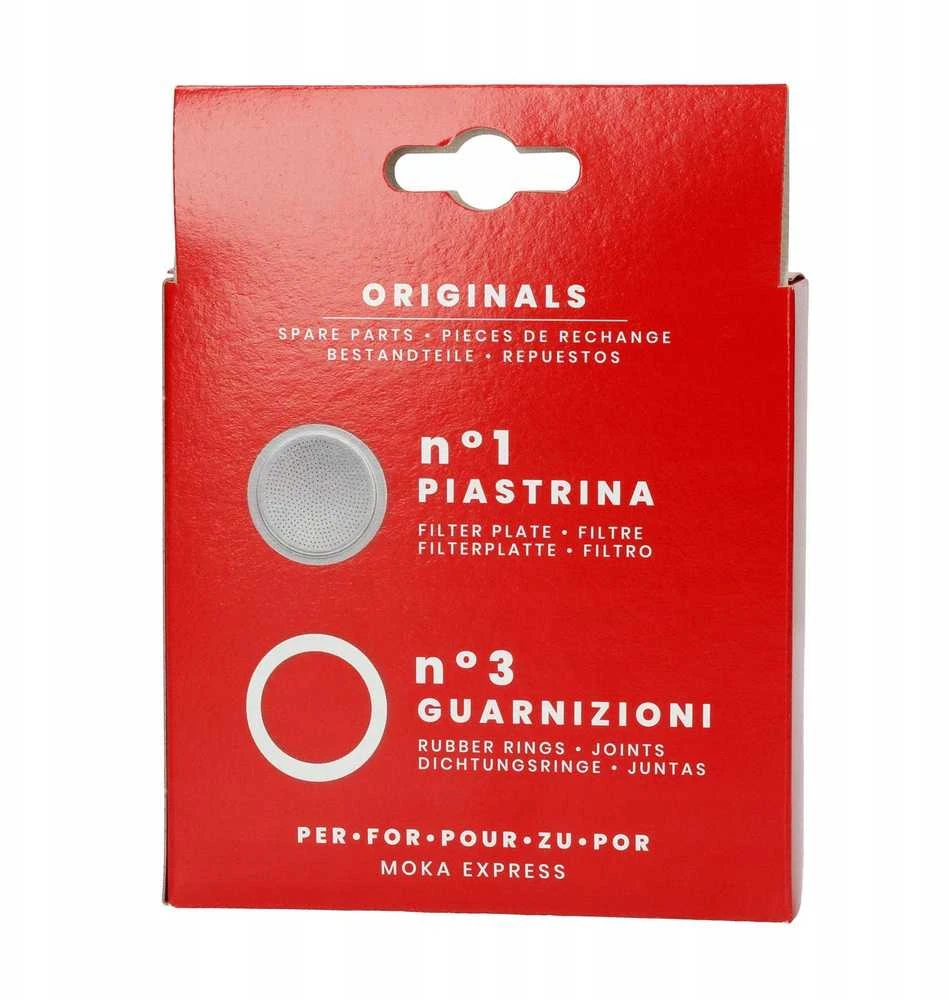 Bialetti - 3 sandarikliai + sietelis 12tz Aliuminio kavos aparatams