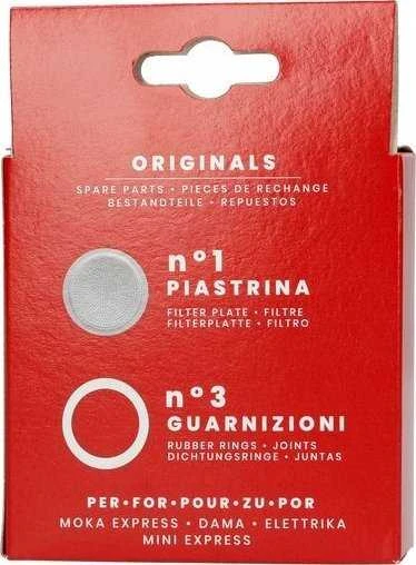 Bialetti – 3 sandarikliai + sietelis Bialetti 2tz Aliuminio kavos virimo aparatams