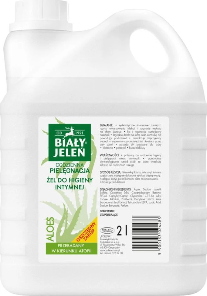 Biay Jelen Baltas Jeleń Baltas JELEŃ Aloes intymios higienos gelio papildymas 2l