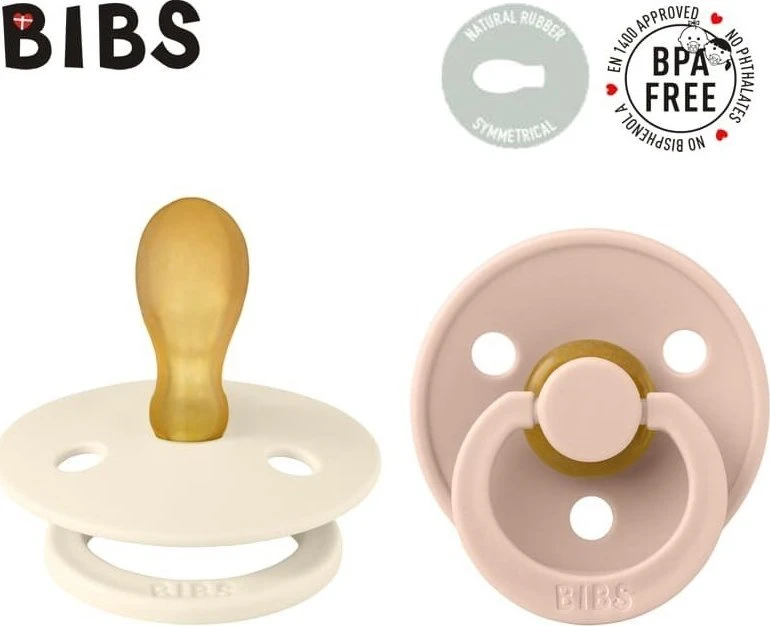 BIBS čiulptukų rinkinys 2 dydis (6 - 18 mėn.) Symmetrical Ivory / Blush