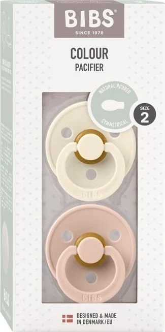BIBS čiulptukų rinkinys 2 dydis (6 - 18 mėn.) Symmetrical Ivory / Blush