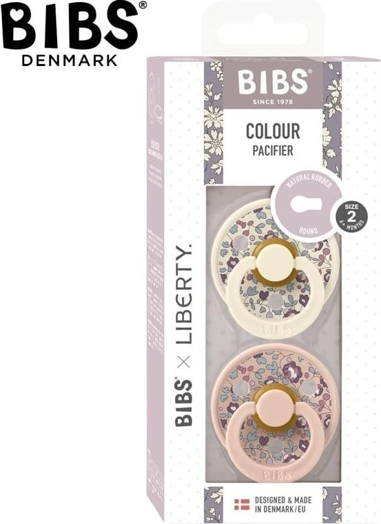 BIBS čiulptukų rinkinys 2 dydis (6 - 18 mėn.) Liberty Eloise Blush Mix