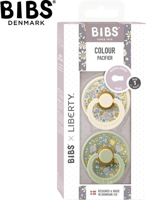 BIBS čiulptukų rinkinys 1 dydis (0 - 6 mėn.) Liberty Eloise Sage Mix