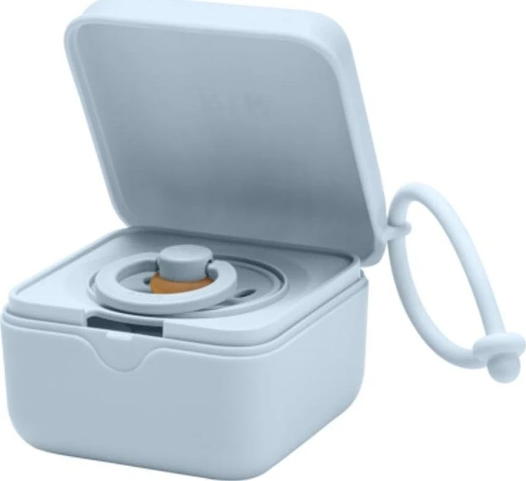 Bibs BIBS PACIFIER BOX BABY Mėlynas 2 in 1 čiulptukų dėklas ir čiulptukų sterilizavimo indas