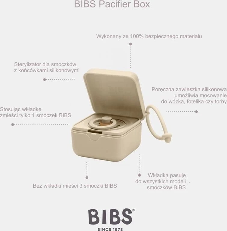 Bibs BIBS PACIFIER BOX BABY Mėlynas 2 in 1 čiulptukų dėklas ir čiulptukų sterilizavimo indas