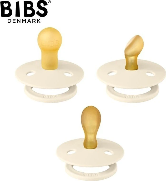 BIBS 0+ mėn. čiulptukų rinkinys TRY IT, Ivory, 3 vnt.